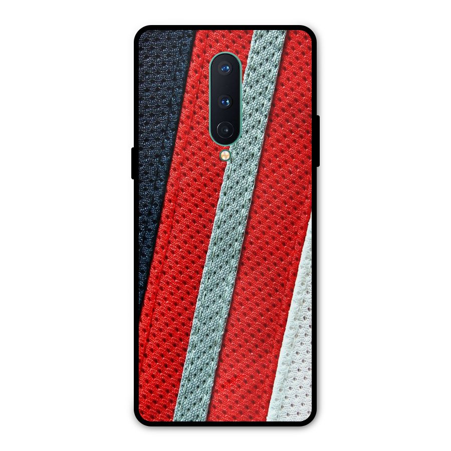Black Red Grey Stripes Metal Back Case for OnePlus 8