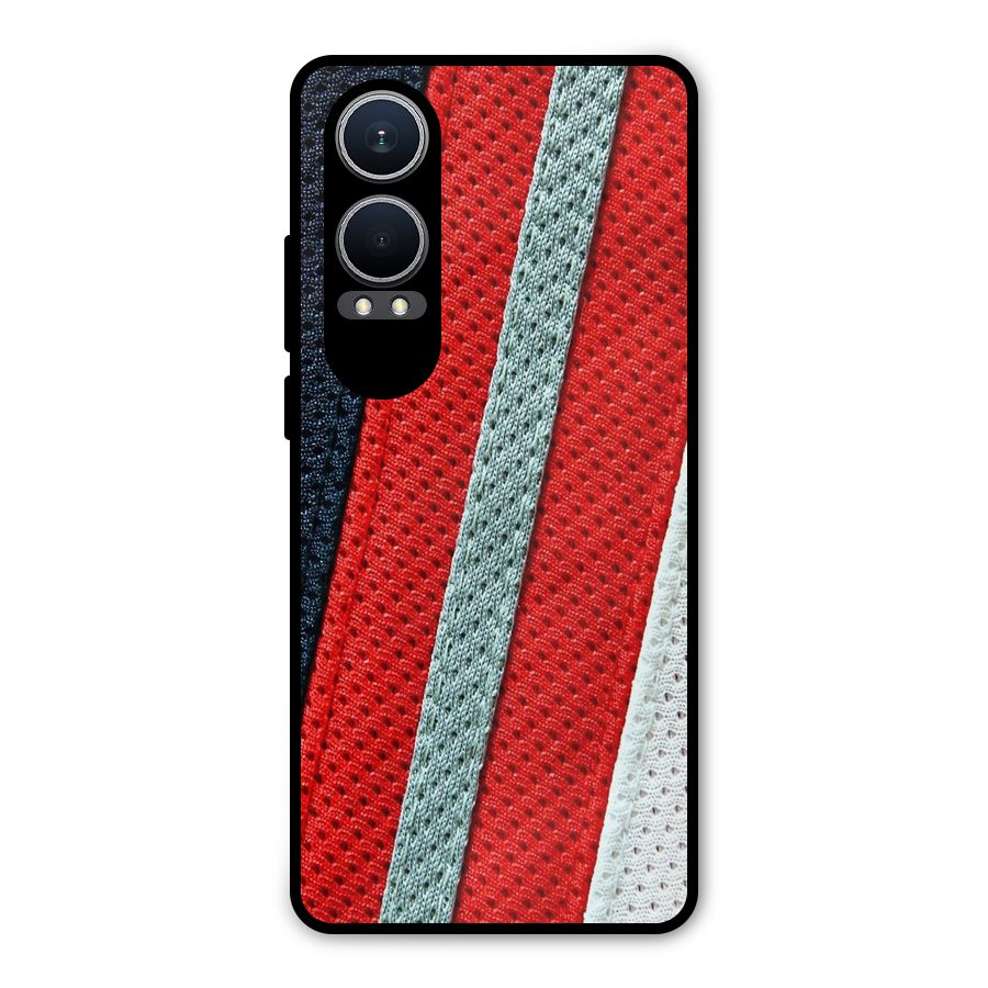 Black Red Grey Stripes Metal Back Case for OnePlus Nord CE4 Lite