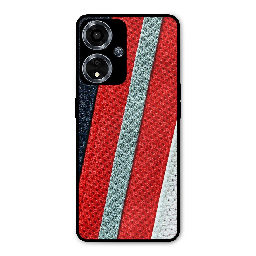 Black Red Grey Stripes Metal Back Case for Oppo A59
