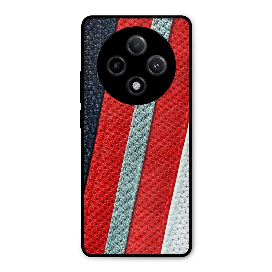 Black Red Grey Stripes Metal Back Case for Oppo F27 Pro Plus