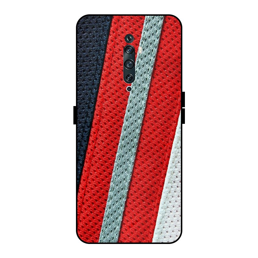 Black Red Grey Stripes Metal Back Case for Oppo Reno2 Z