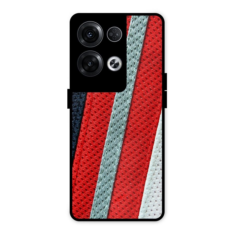 Black Red Grey Stripes Metal Back Case for Oppo Reno8 Pro 5G