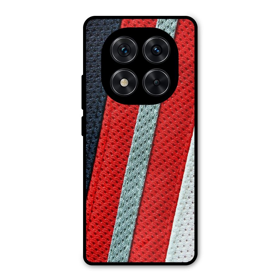 Black Red Grey Stripes Metal Back Case for Poco X7
