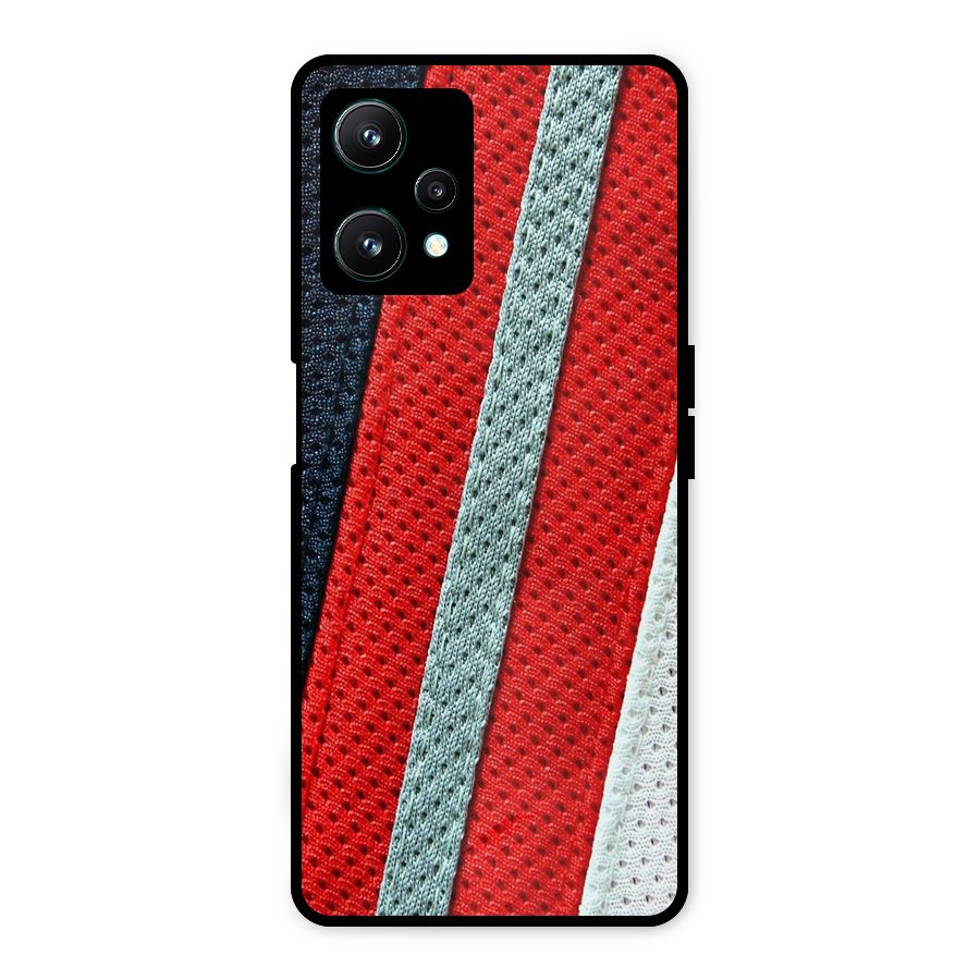 Black Red Grey Stripes Metal Back Case for Realme 9 Pro 5G