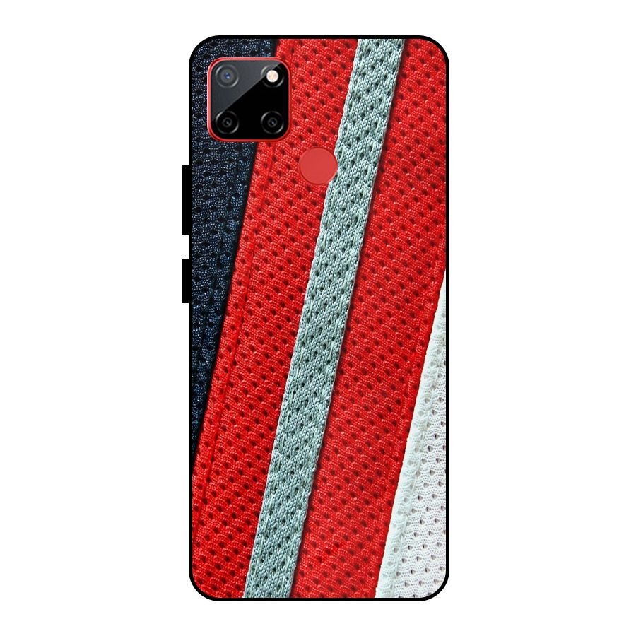 Black Red Grey Stripes Metal Back Case for Realme C12