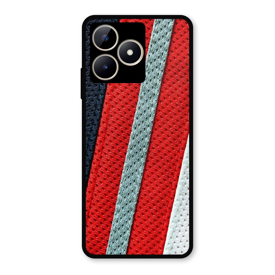 Black Red Grey Stripes Metal Back Case for Realme C53
