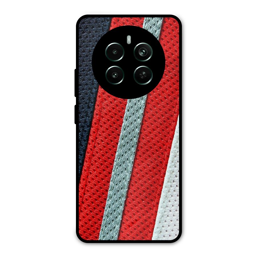 Black Red Grey Stripes Metal Back Case for Realme Narzo 70 Pro