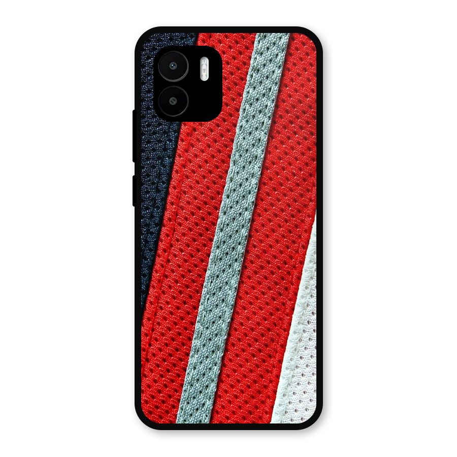 Black Red Grey Stripes Metal Back Case for Redmi A2