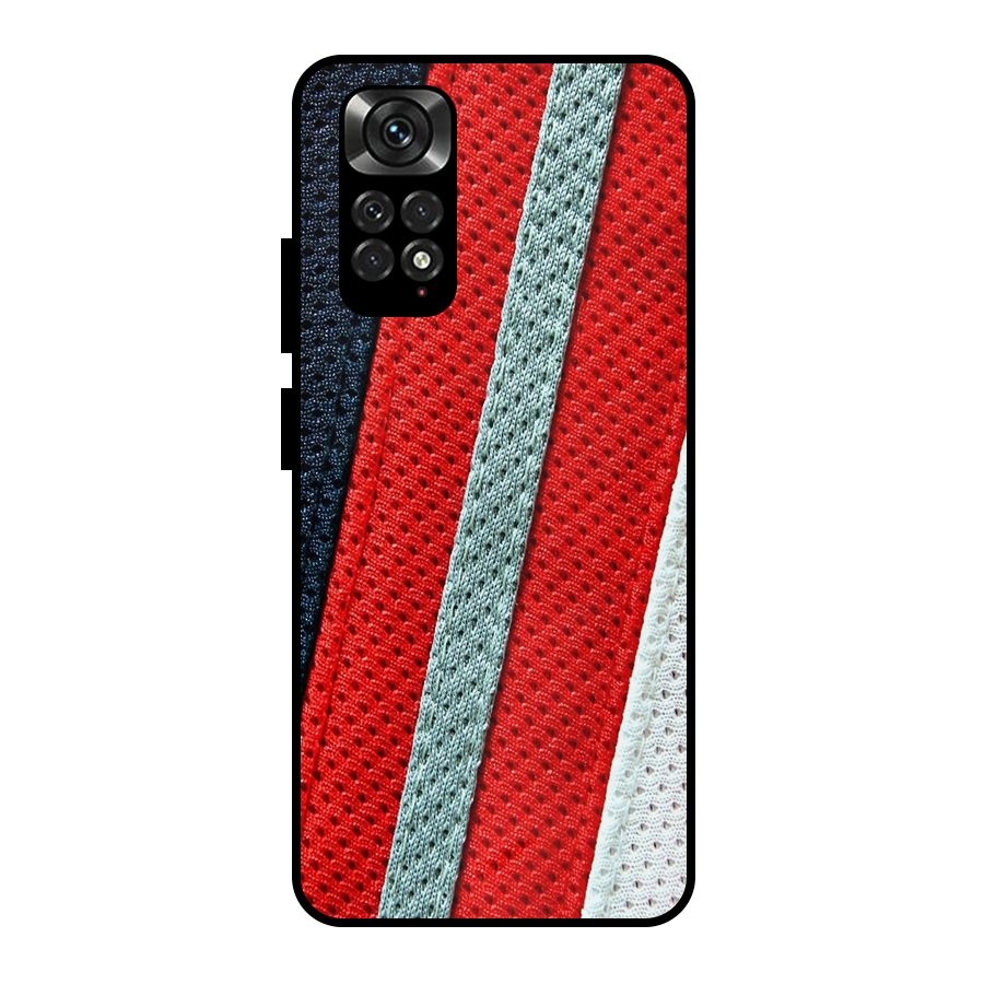 Black Red Grey Stripes Metal Back Case for Redmi Note 11 Pro Plus 5G