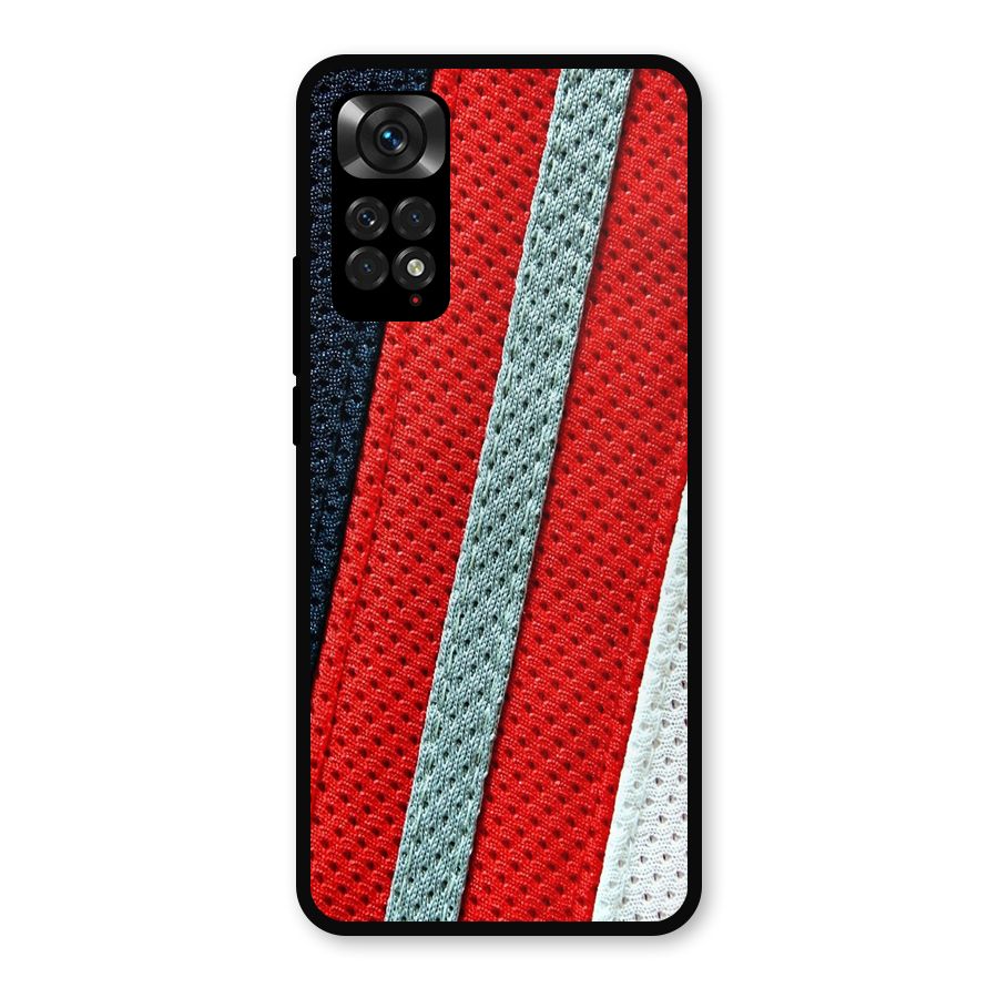 Black Red Grey Stripes Metal Back Case for Redmi Note 11s
