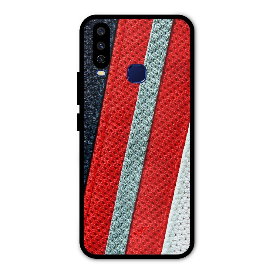 Black Red Grey Stripes Metal Back Case for Vivo V17