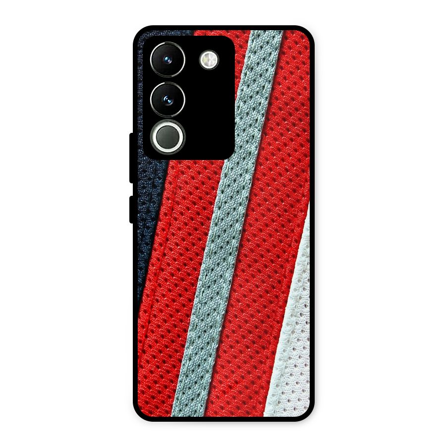 Black Red Grey Stripes Metal Back Case for Vivo Y200
