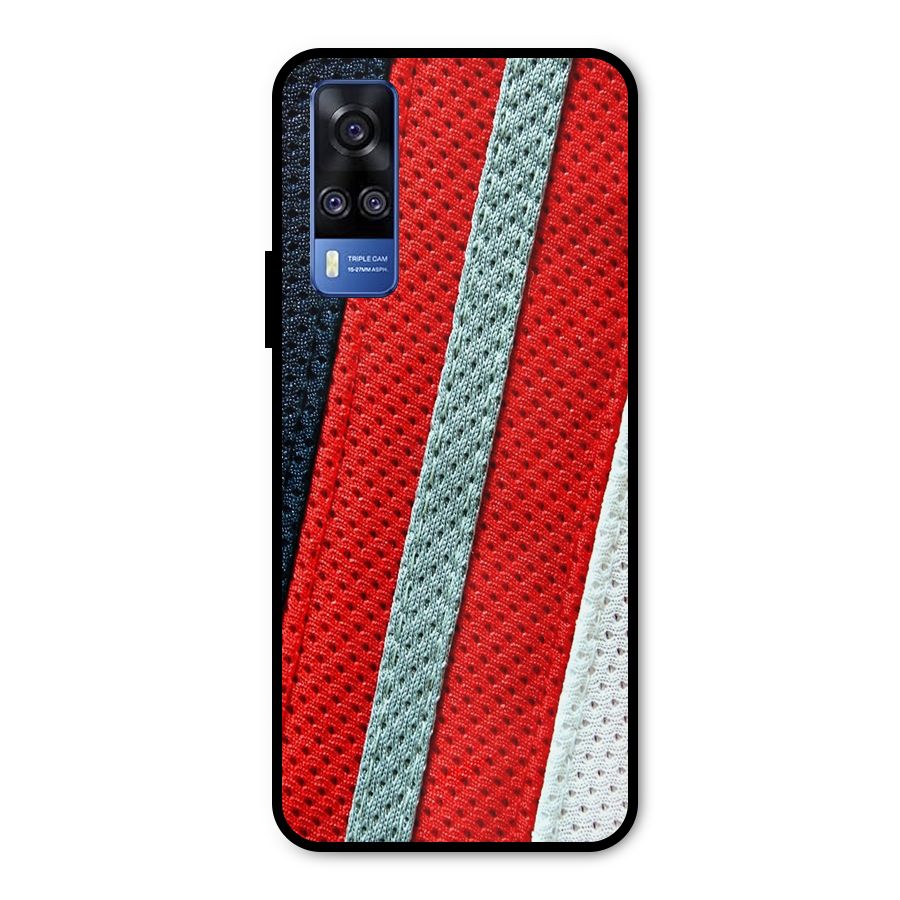 Black Red Grey Stripes Metal Back Case for Vivo Y31