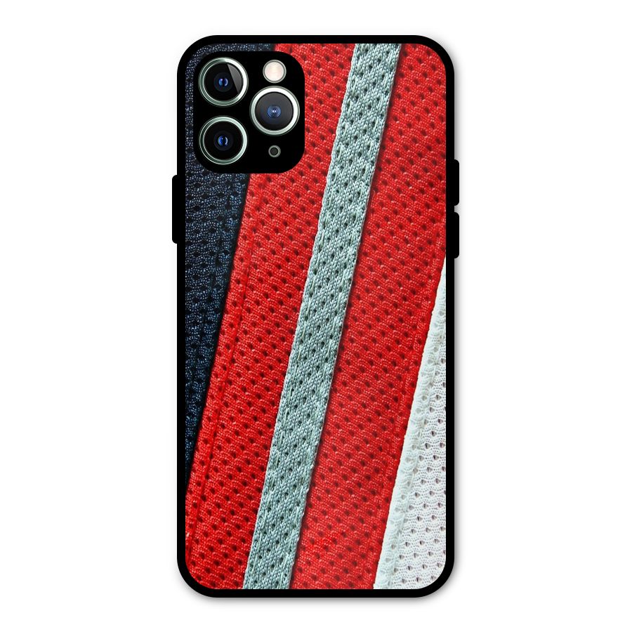 Black Red Grey Stripes Metal Back Case for iPhone 11 Pro Max