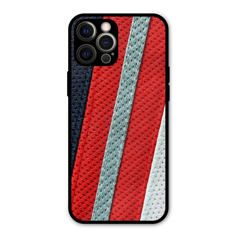 Black Red Grey Stripes Metal Back Case for iPhone 12 Pro Max