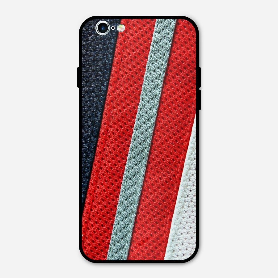 Black Red Grey Stripes Metal Back Case for iPhone 6 6s