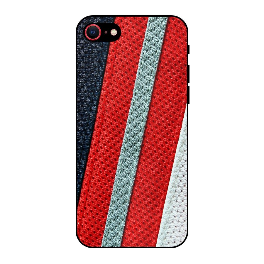 Black Red Grey Stripes Metal Back Case for iPhone 7