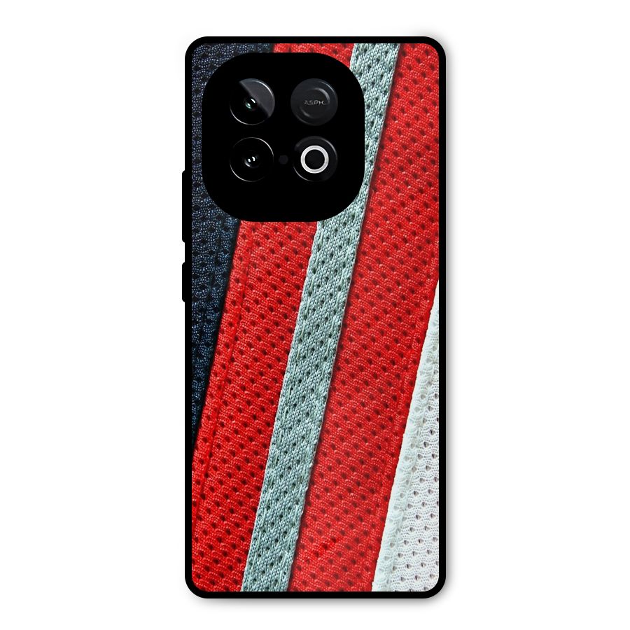 Black Red Grey Stripes Metal Back Case for iQOO Neo 10