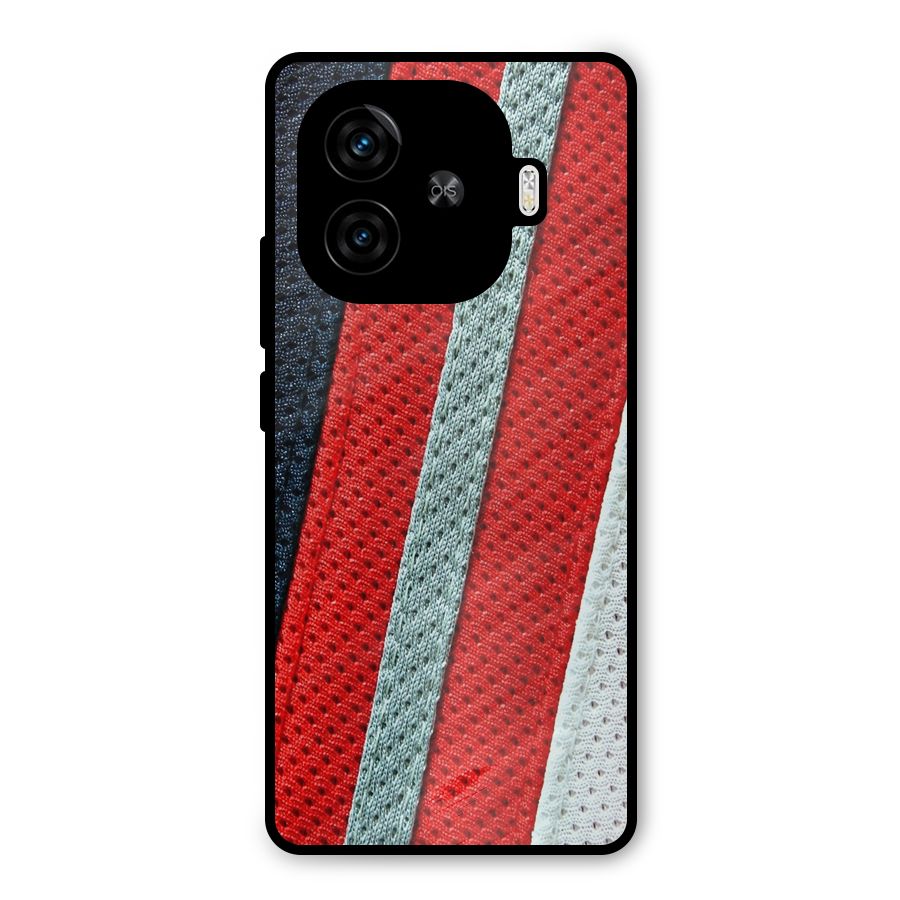 Black Red Grey Stripes Metal Back Case for iQOO Neo 10R