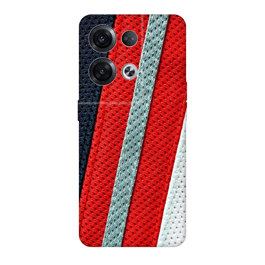 Black Red Grey Stripes Original Polycarbonate Back Case for Oppo Reno8 Pro 5G