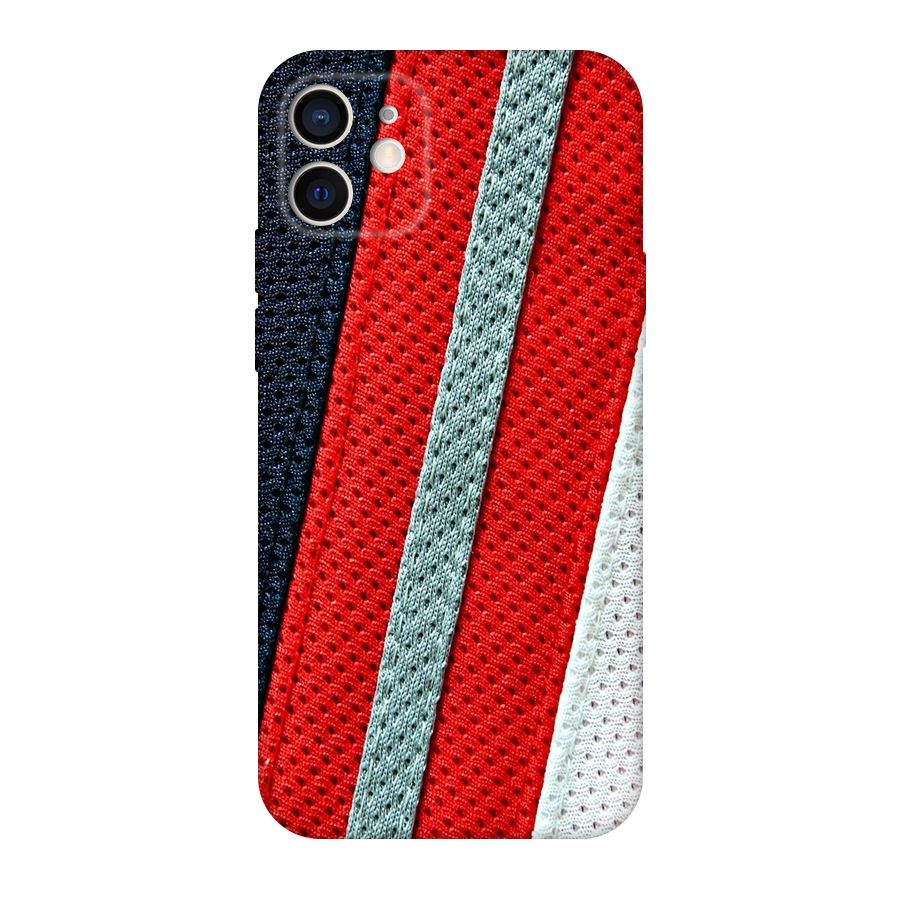 Black Red Grey Stripes Original Polycarbonate Back Case for iPhone 12