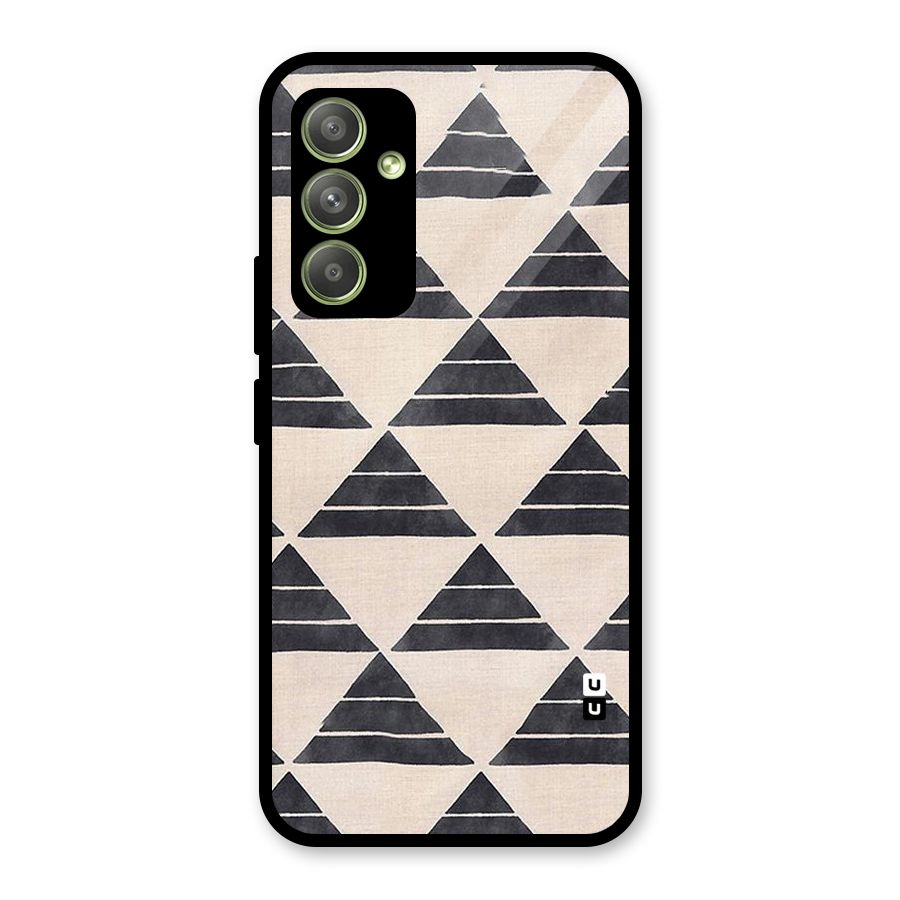 Black Slant Triangles Glass Back Case for Galaxy A54