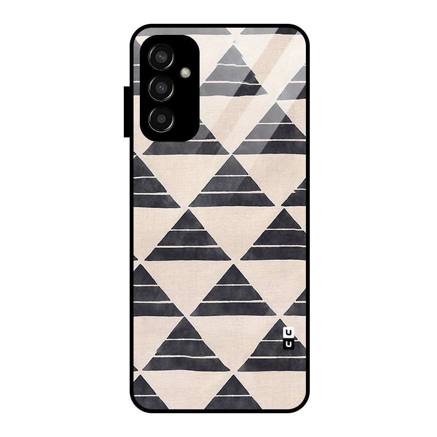 Black Slant Triangles Glass Back Case for Galaxy F13
