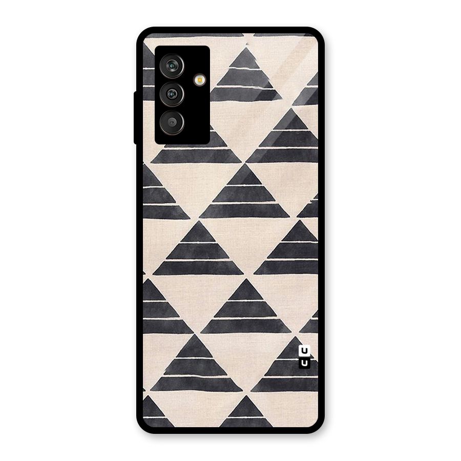 Black Slant Triangles Glass Back Case for Galaxy M13