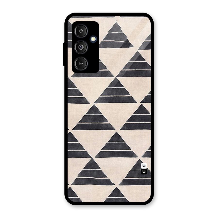 Black Slant Triangles Glass Back Case for Galaxy M14 5G