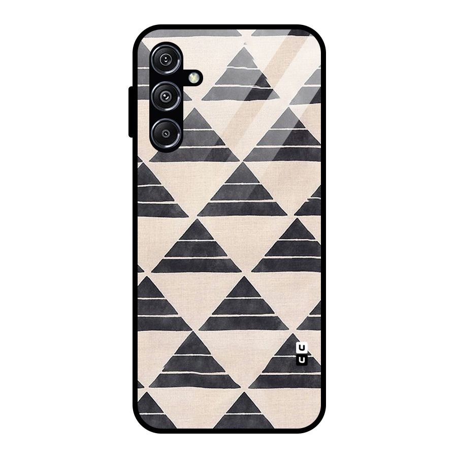 Black Slant Triangles Glass Back Case for Galaxy M34 5G