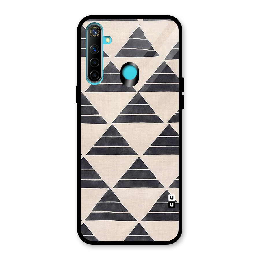 Black Slant Triangles Glass Back Case for Realme 5
