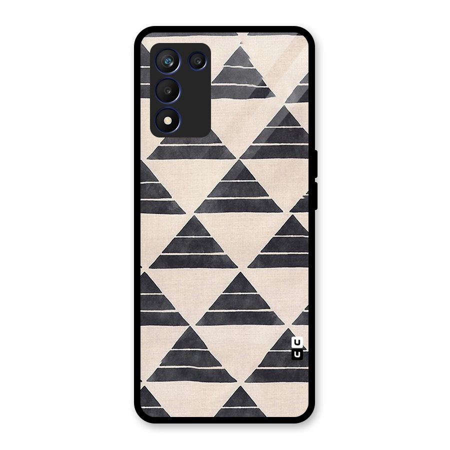 Black Slant Triangles Glass Back Case for Realme 9 5G Speed