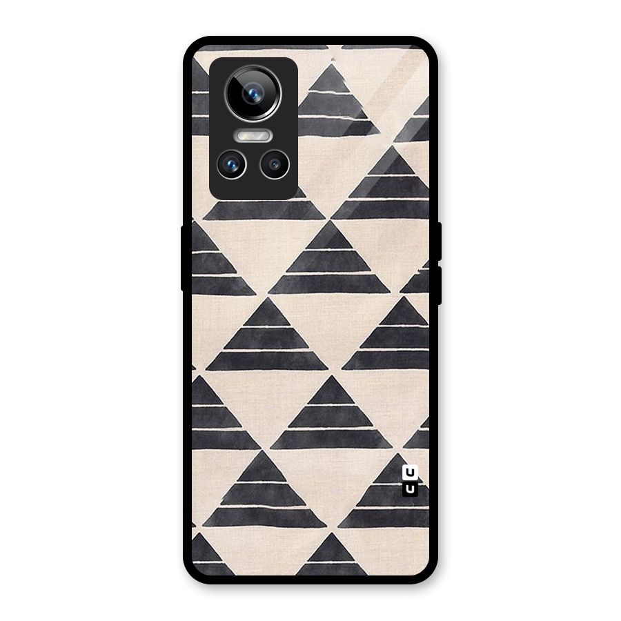 Black Slant Triangles Glass Back Case for Realme GT Neo 3