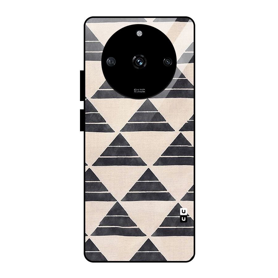 Black Slant Triangles Glass Back Case for Realme Narzo 60 5G