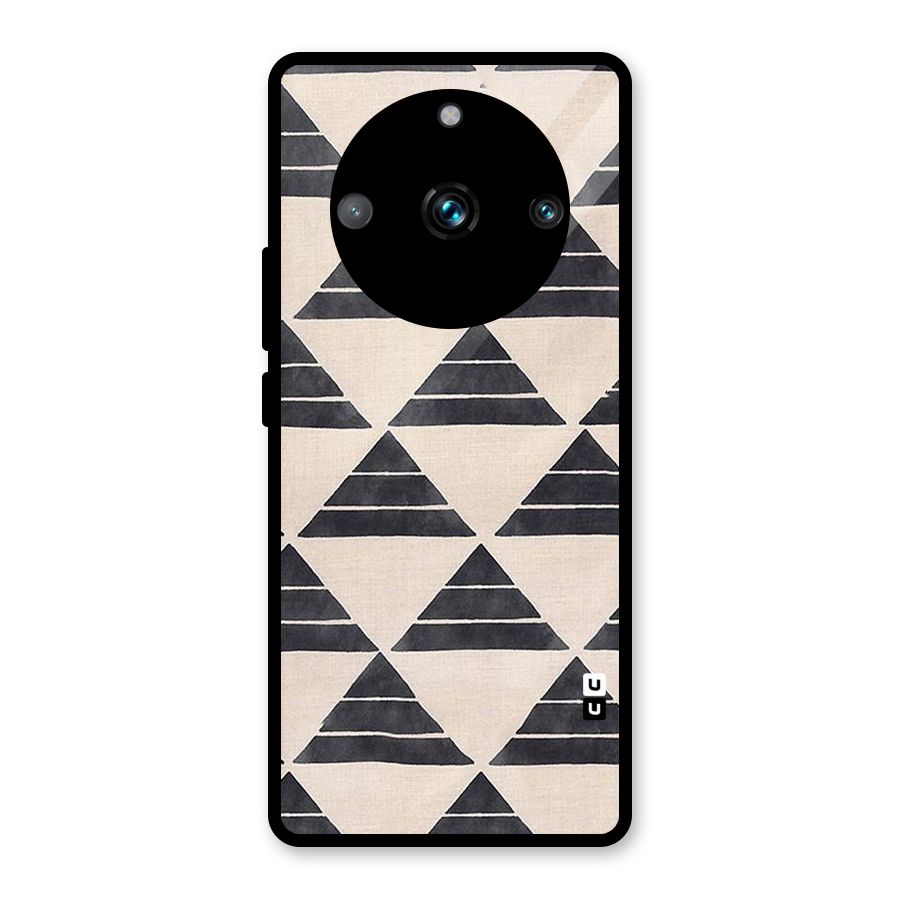 Black Slant Triangles Glass Back Case for Realme Narzo 60 Pro