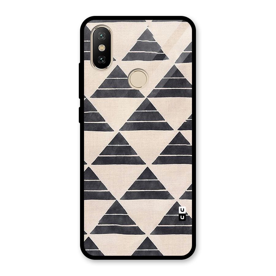 Black Slant Triangles Glass Back Case for Redmi A2