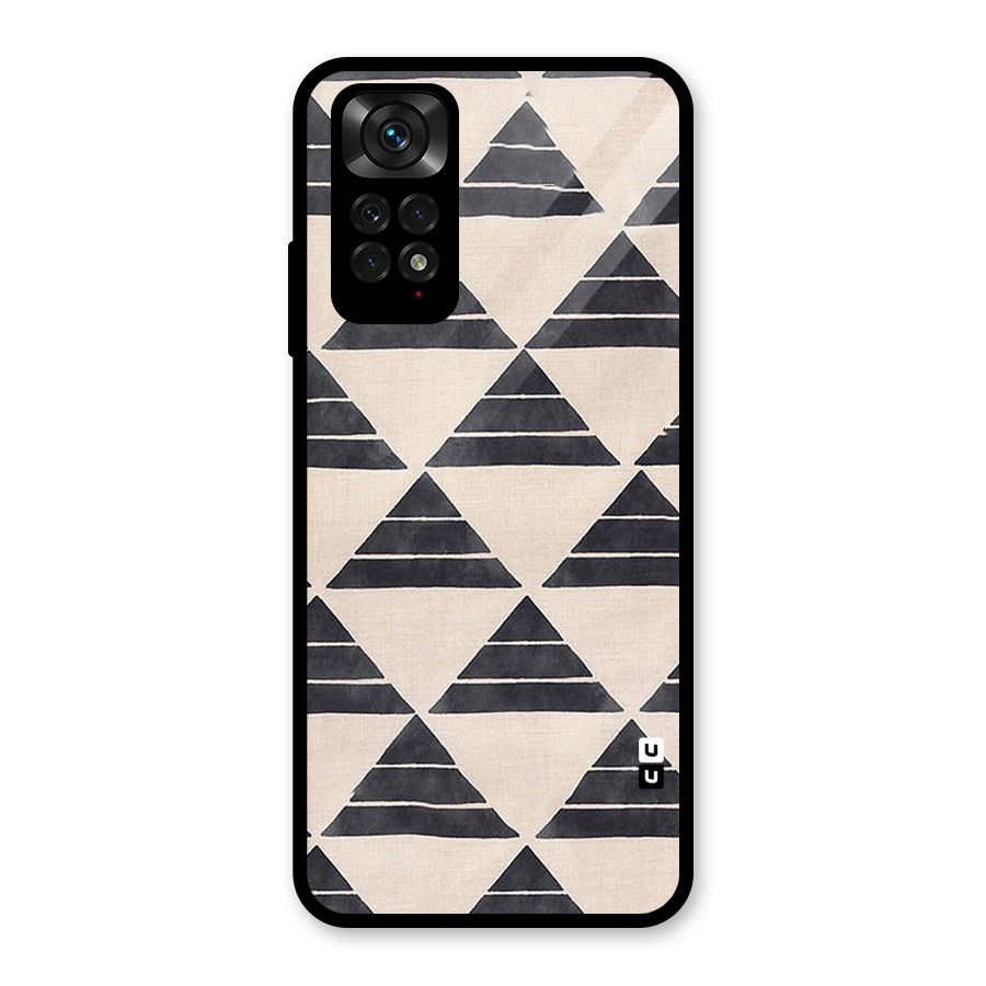 Black Slant Triangles Glass Back Case for Redmi Note 11S