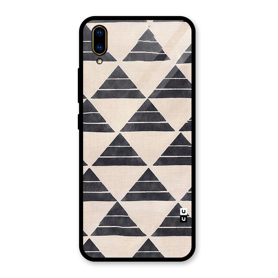 Black Slant Triangles Glass Back Case for Vivo V11 Pro