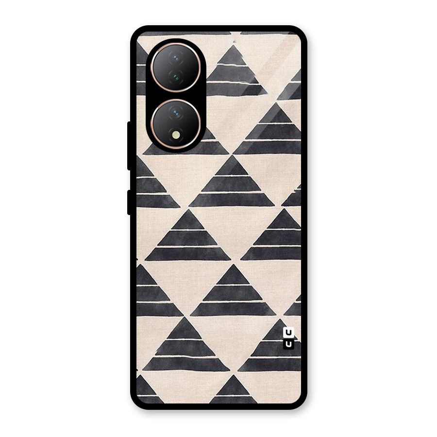Black Slant Triangles Glass Back Case for Vivo Y100A