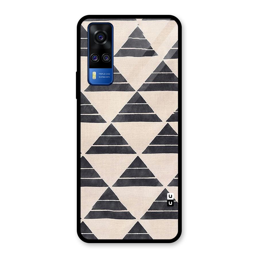 Black Slant Triangles Glass Back Case for Vivo Y31