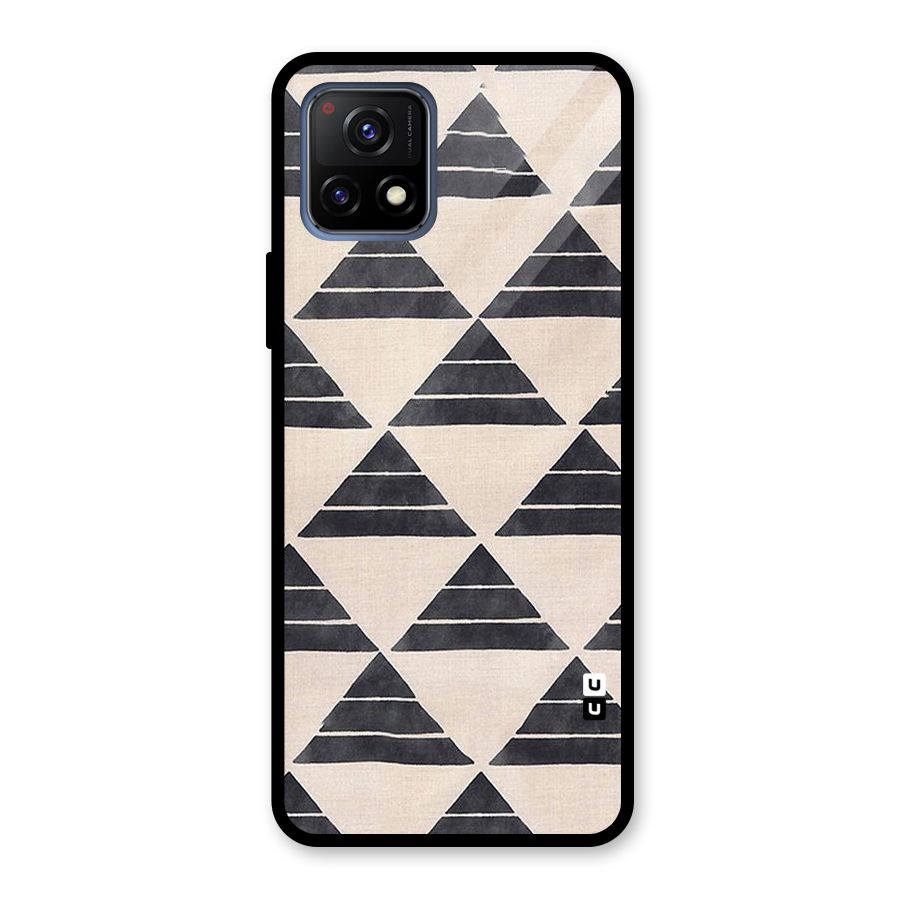 Black Slant Triangles Glass Back Case for Vivo Y72 5G
