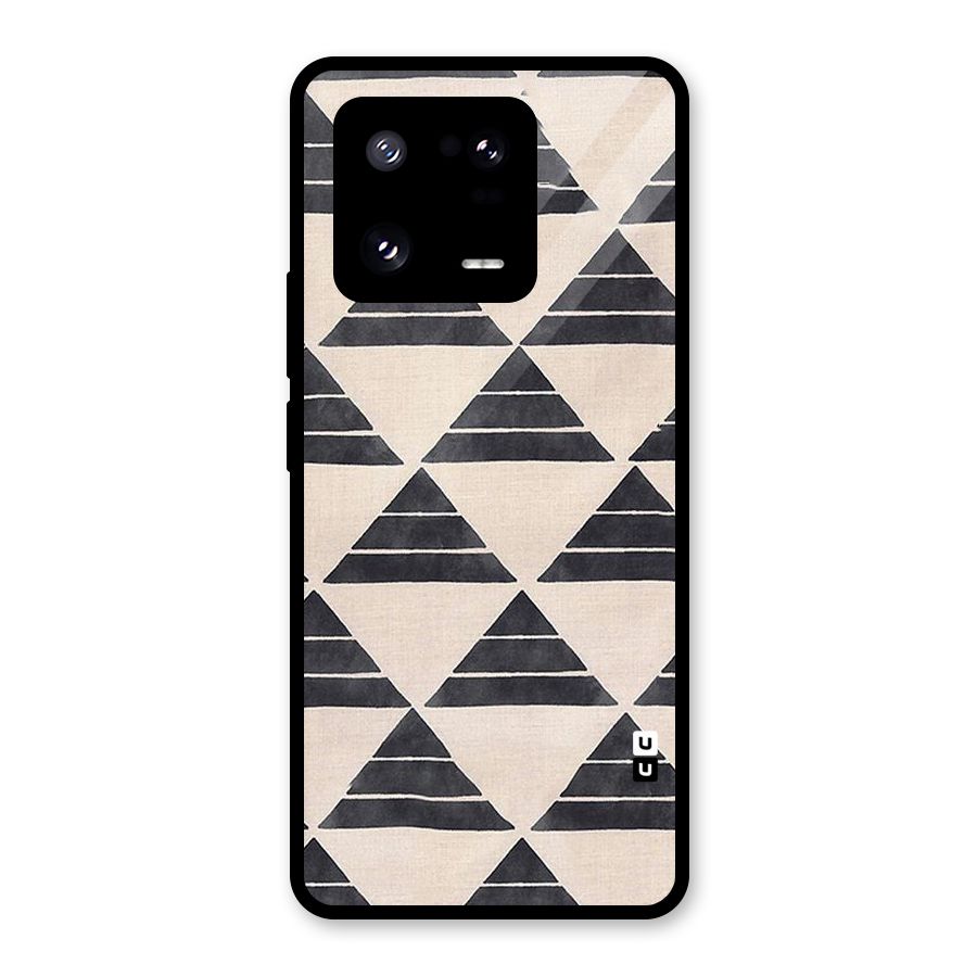 Black Slant Triangles Glass Back Case for Xiaomi 13 Pro