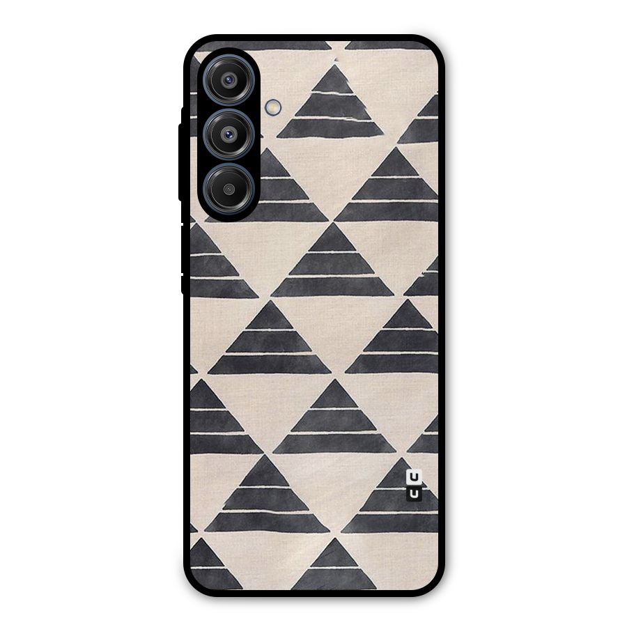 Black Slant Triangles Metal Back Case for Galaxy A16 5G