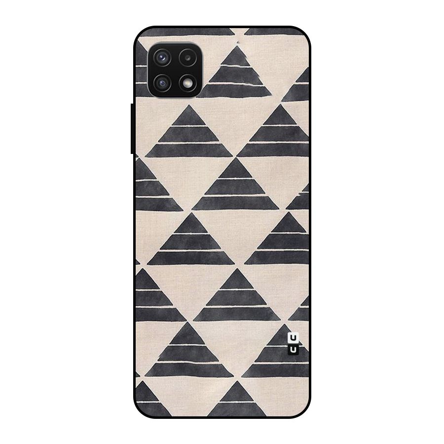 Black Slant Triangles Metal Back Case for Galaxy A22 5G
