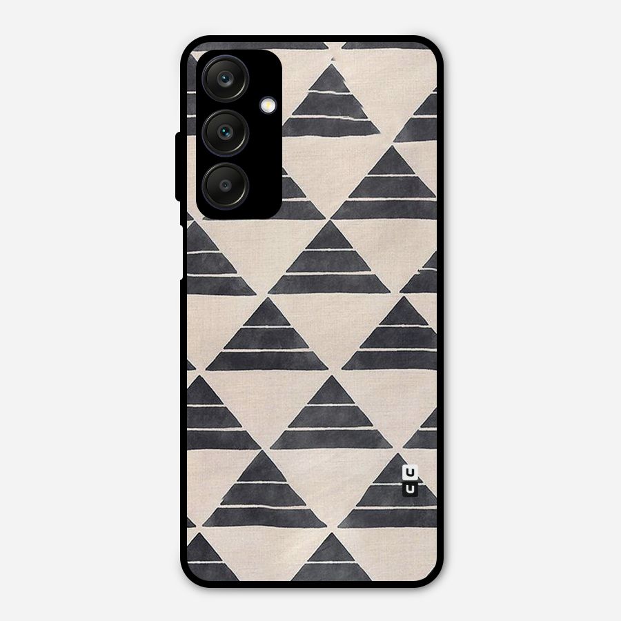 Black Slant Triangles Metal Back Case for Galaxy A25 5G
