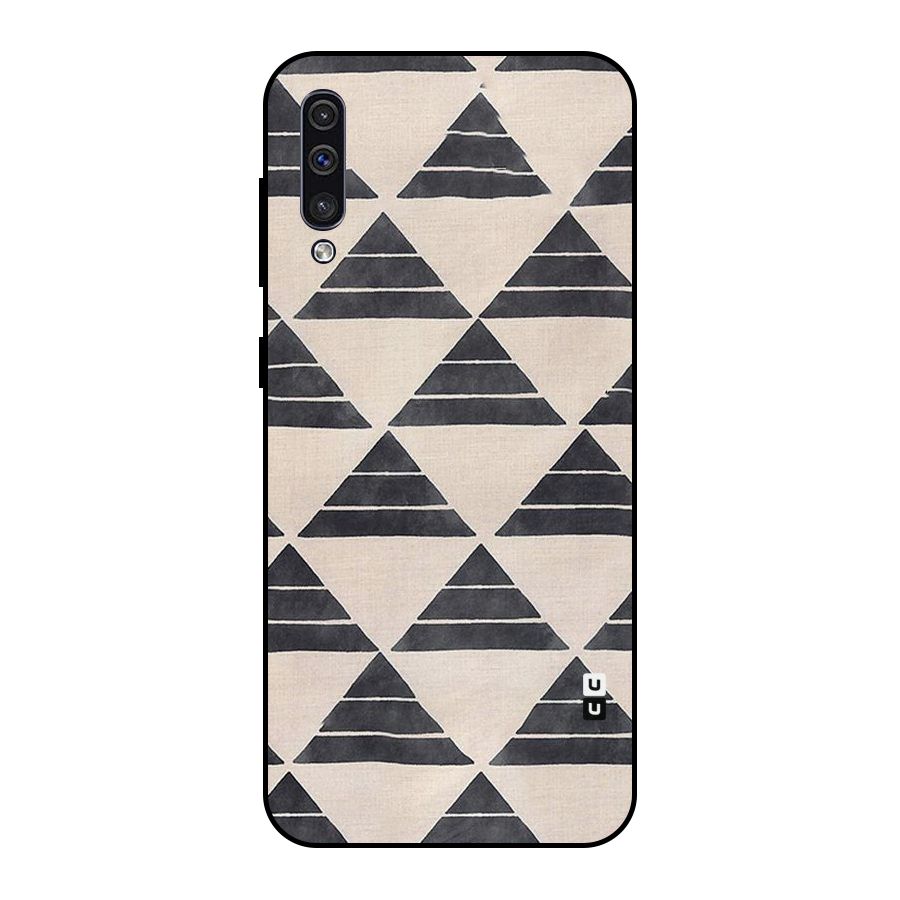 Black Slant Triangles Metal Back Case for Galaxy A30s