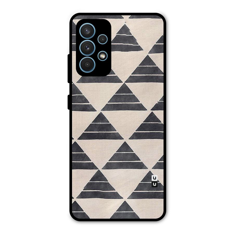 Black Slant Triangles Metal Back Case for Galaxy A32