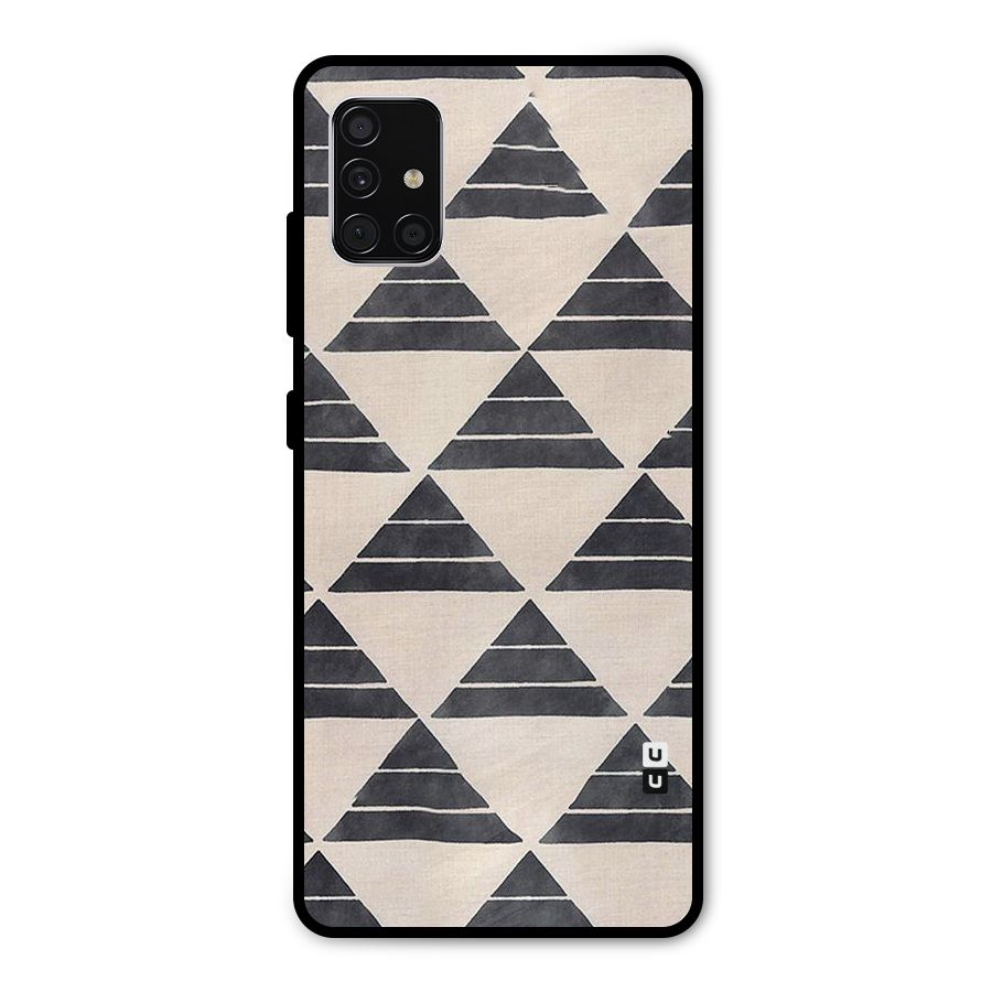 Black Slant Triangles Metal Back Case for Galaxy A51