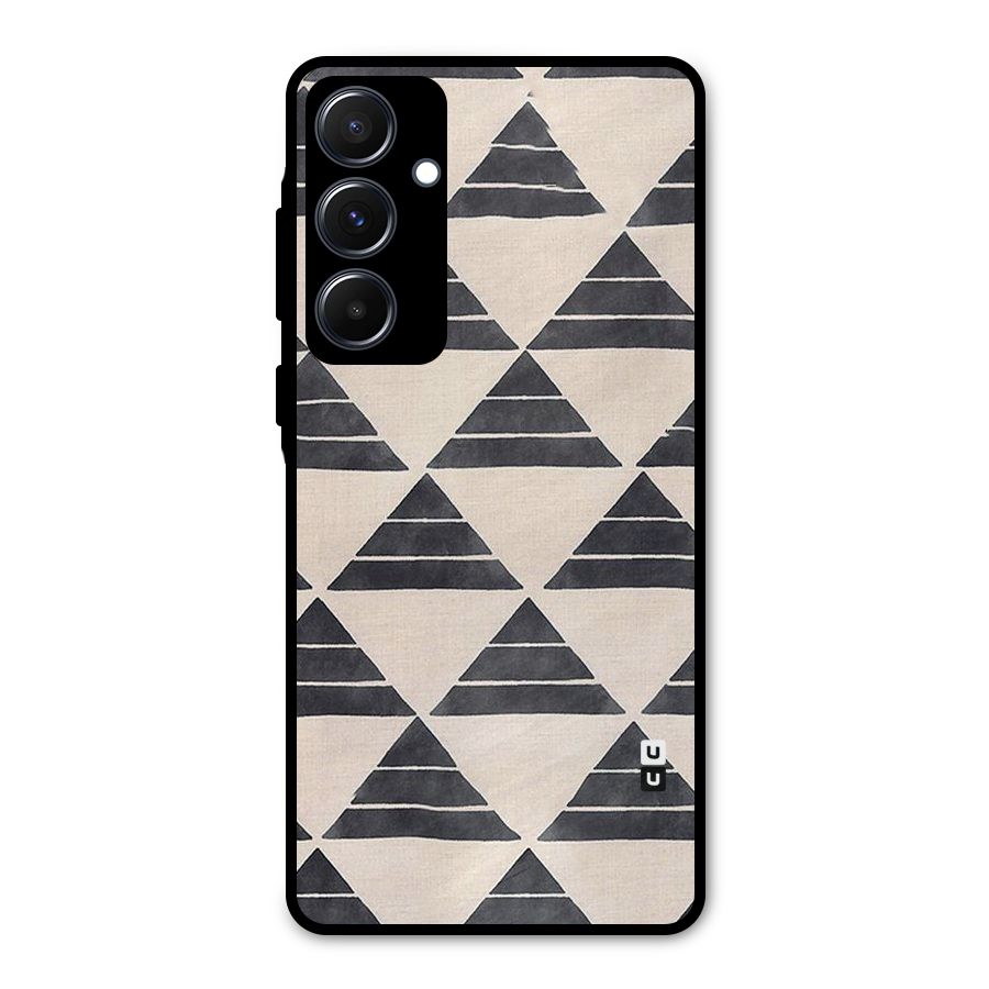 Black Slant Triangles Metal Back Case for Galaxy A55