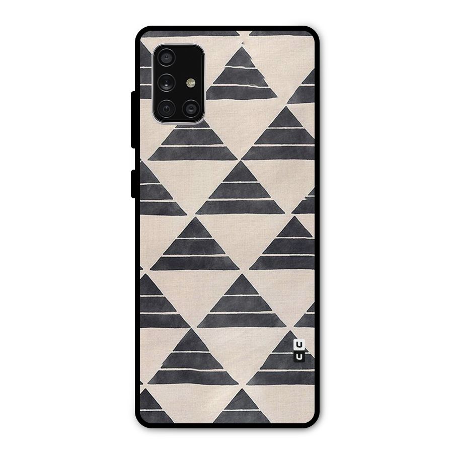 Black Slant Triangles Metal Back Case for Galaxy A71
